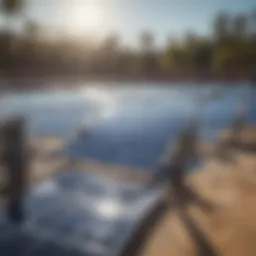 Solar panels harnessing energy