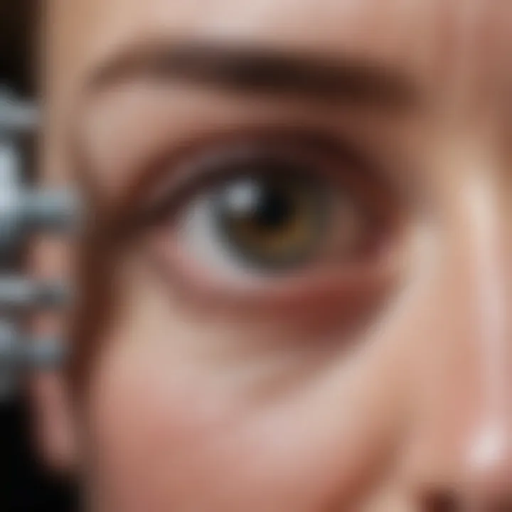 Patient receiving a thorough eye exam
