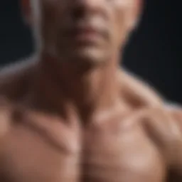 Visual representation of muscle atrophy due to steroid effects