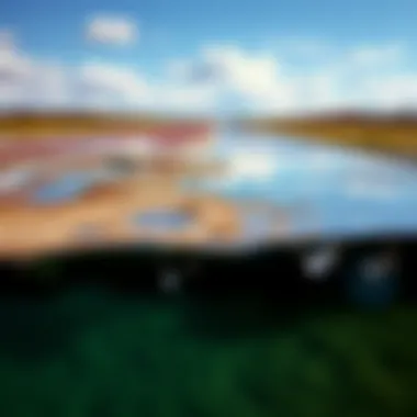 Contrasting images of polluted water sources and pristine nature