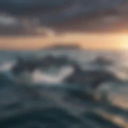 A pod of dolphins swimming gracefully in the open ocean