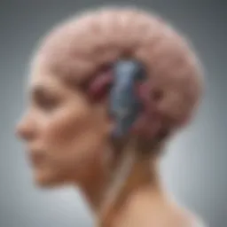 An illustration showing the brain's olfactory bulb and its connection to emotional responses during pregnancy.