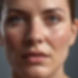 A close-up view of skin affected by photosensitivity reactions due to medication.