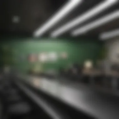 Energy-Efficient Lighting Solutions A close-up of energy-efficient LED lights illuminating a modern workspace.