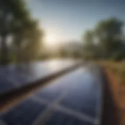 A serene landscape showcasing solar panels integrated seamlessly into nature.