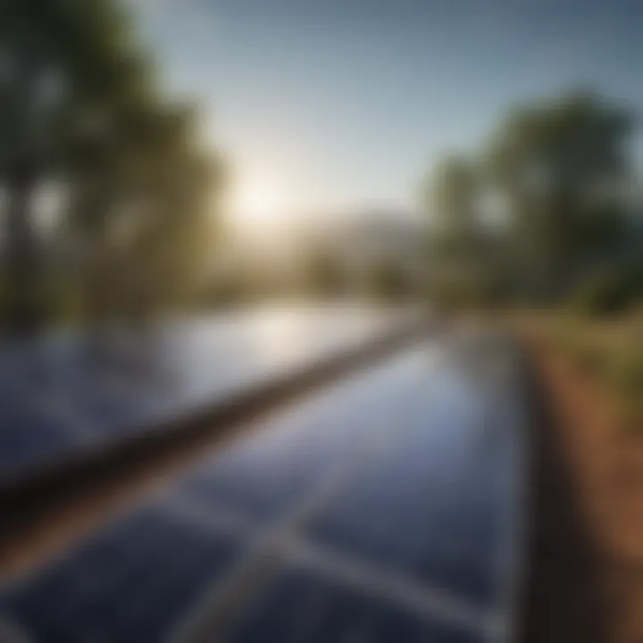 A serene landscape showcasing solar panels integrated seamlessly into nature.