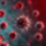 Visual representation of the Hepatitis C virus interacting with blood cells