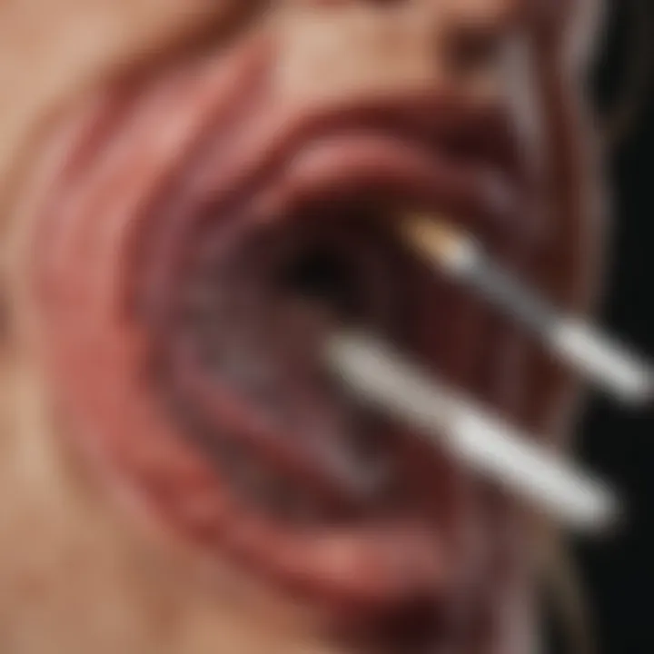 A visual representation of the pathophysiological mechanisms linking smoking to ulcerative colitis.