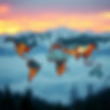 Map showing regions most affected by climate change