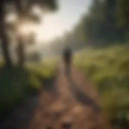 A serene landscape showcasing an individual engaging in mindful walking amidst nature, representing the therapeutic aspect of physical activity.