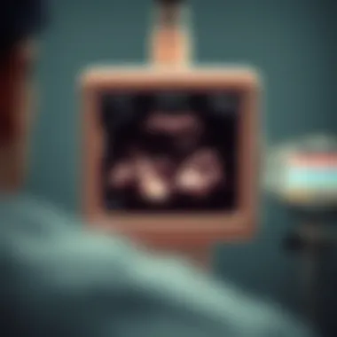 Ultrasound machine showing procedure guidance