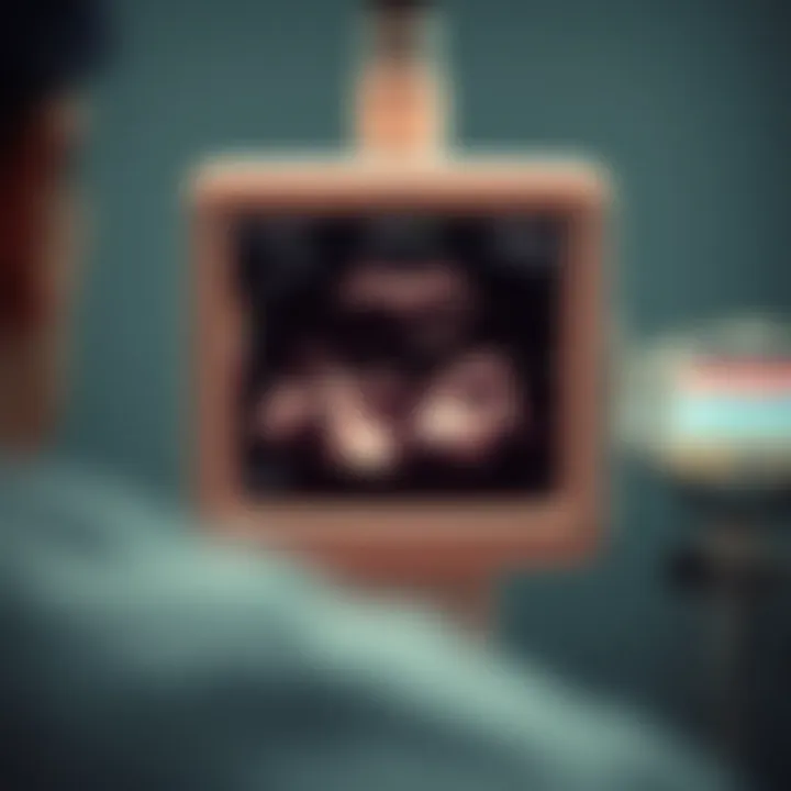 Ultrasound machine showing procedure guidance