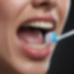 Close-up of a healthy tongue showcasing proper oral hygiene