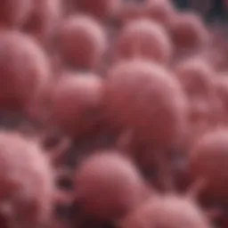 Microscopic view of breast cancer cells highlighting their complexity