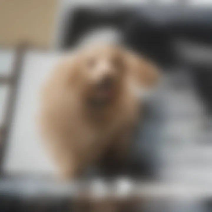 A peaceful interaction between a dog and its owner, showcasing positive reinforcement training