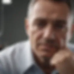 Illustration depicting the concept of fatigue in prostate cancer patients