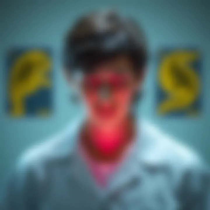 Diagram illustrating the symptoms of myasthenia gravis