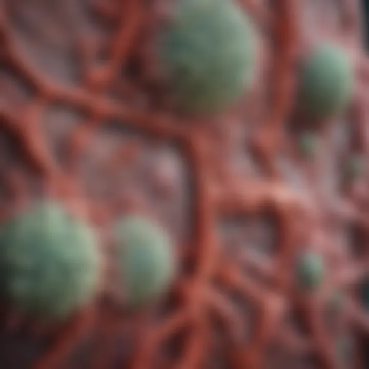 Microscopic view of lymphatic tissue affected by HIV