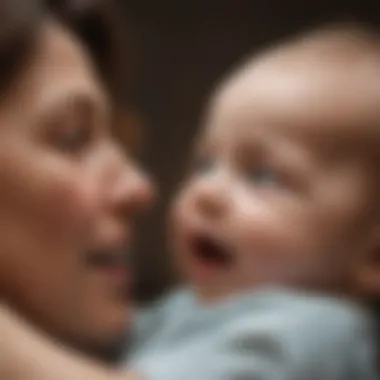 A close-up of a caregiver interacting with an infant, highlighting attachment.