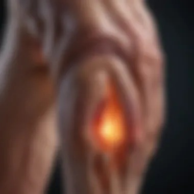 Joint Inflammation in Rheumatoid Arthritis Illustration depicting joint inflammation