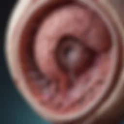 Illustration depicting the structure of a large renal cyst