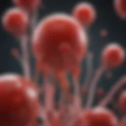 Illustration of platelet function in the bloodstream