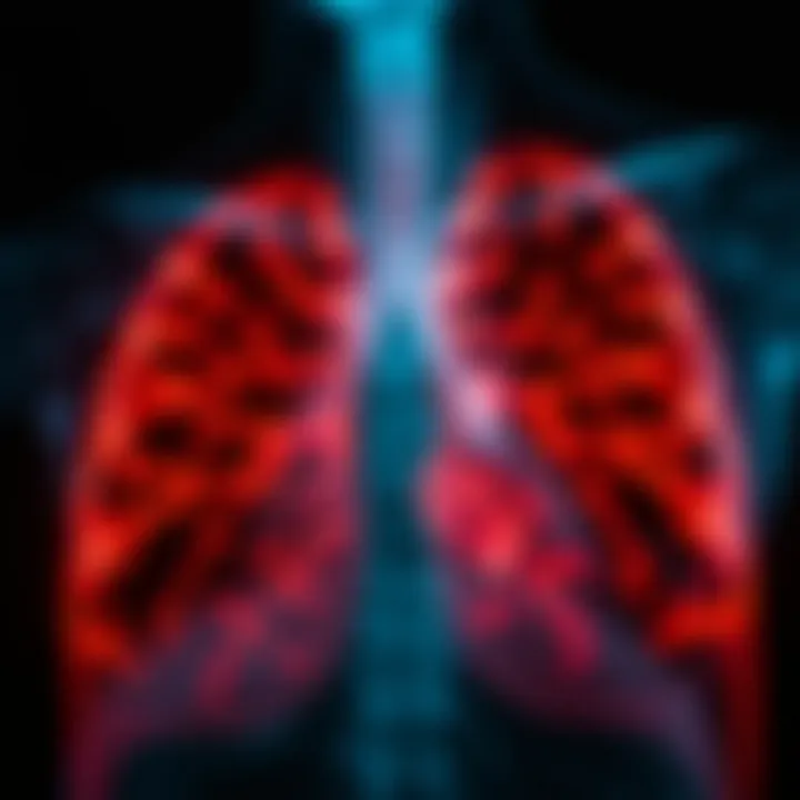 Radiographic view of lung fibrosis