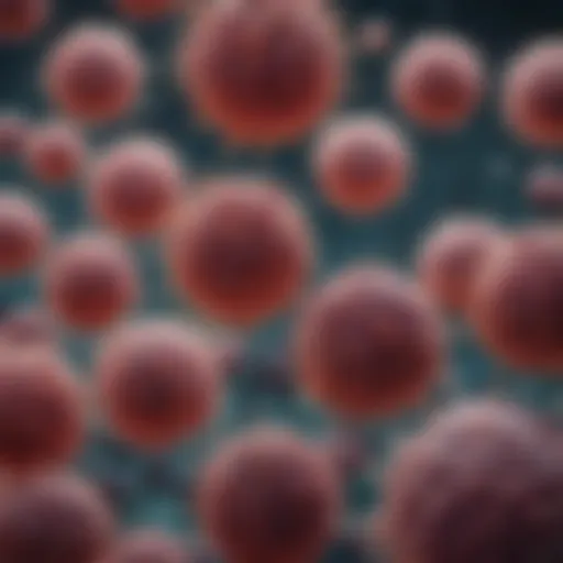 Microscopic view of lymphocytes displaying atypical features