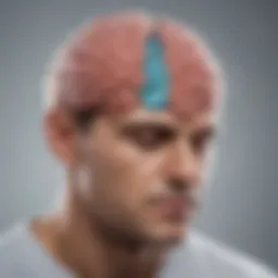 Illustration depicting the brain's response during a migraine episode