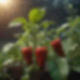 Close-up of vibrant pepper plants showcasing healthy leaves