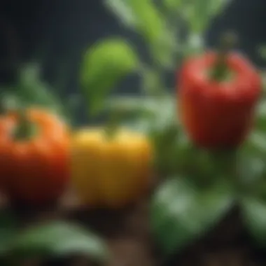 Diagram illustrating the effects of nutrient deficiencies on pepper growth