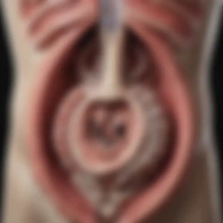 Diagram illustrating the abdominal cavity affected by peritoneal mesothelioma