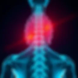 Illustration depicting the pathophysiology of psoriatic ankylosing spondylitis