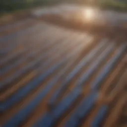 Aerial view of a solar farm under construction