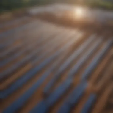 Aerial View of a Solar Farm under Construction Aerial view of a solar farm under construction