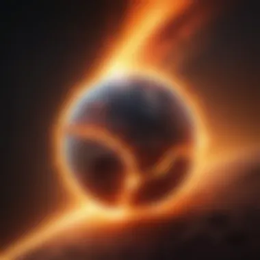 Impact on Earth's Magnetic Field An illustration of the impact of solar flares on Earth's magnetic field and atmosphere.