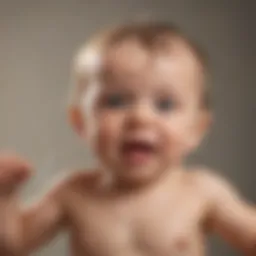 Illustration of an infant demonstrating spastic cerebral palsy