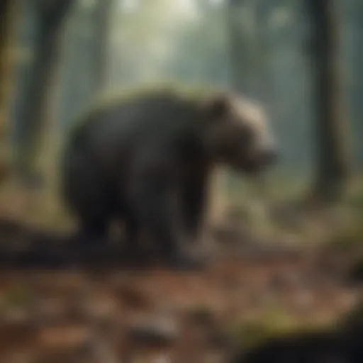 A lost habitat depicting deforestation and its impact on wildlife.