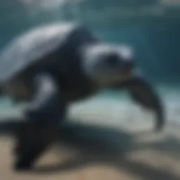 Leatherback turtle swimming in the ocean