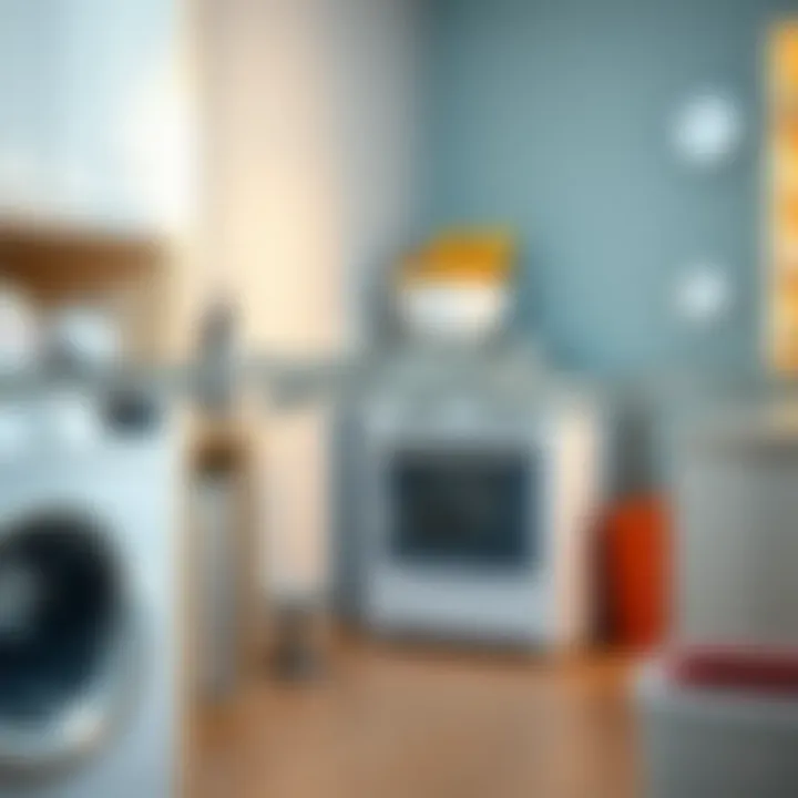 Illustration showing the effects of hard water on household appliances