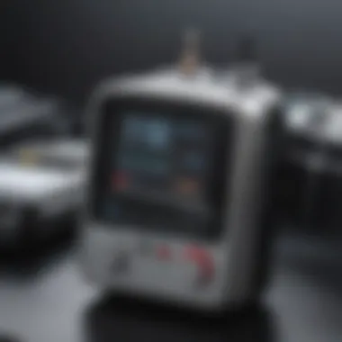 A close-up of the technology behind wireless diabetic meters showcasing sensors and connectivity.