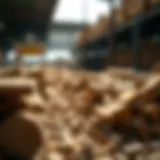 Raw wood materials ready for processing